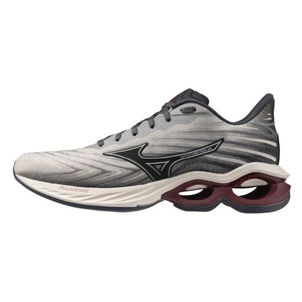 Mizuno Wave Creation 25 男 慢跑鞋 運動 透氣 回彈 美津濃 灰黑 紅 [J1GC240152], , large