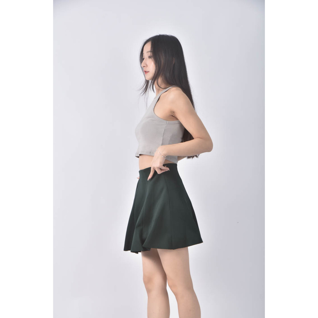 (L) la chapelle素面綠色短裙二手衣, , large