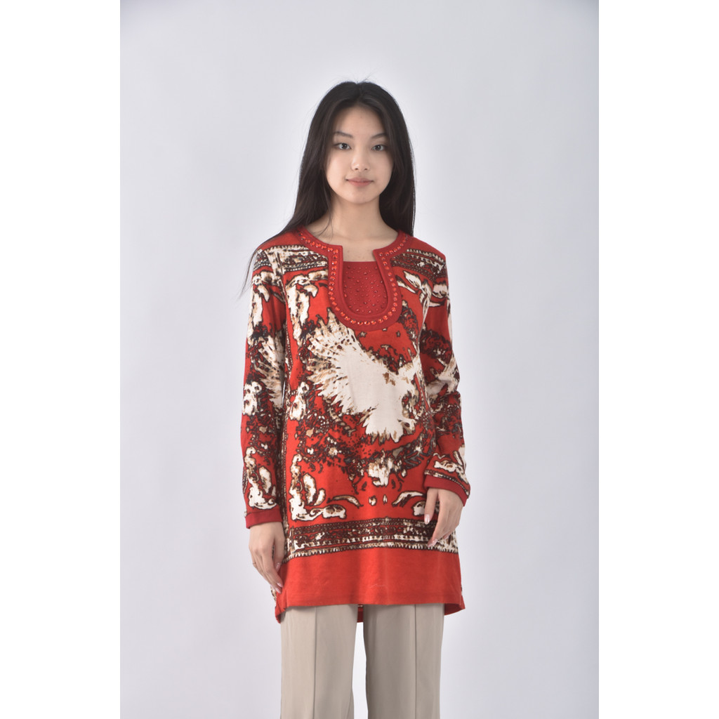 (L) 貼鑽紅色洋裝二手衣, , large