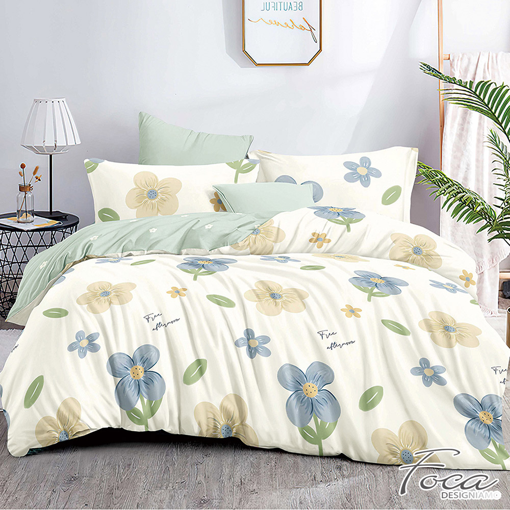 【FOCA買一送一+三防枕x2】100%精梳純棉舖棉兩用被床包組(單/雙/加/特), , large