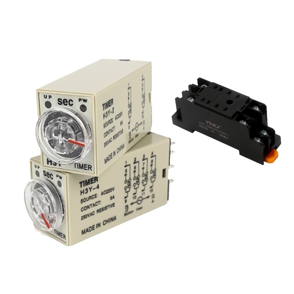 Time relay, 8 pins, 2 open, 2 closed, DC 24V, -0, -60 seconds, , large
