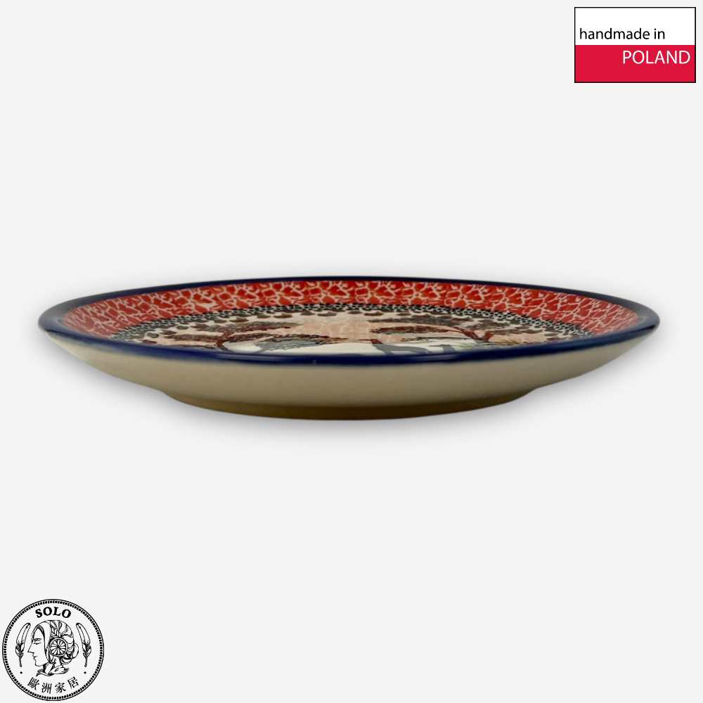 【SOLO Vintage】Cerraf Polish Pottery 17cm Dessert Plate Round Plate Ballad of the Open Plains Series Made in Poland, , large
