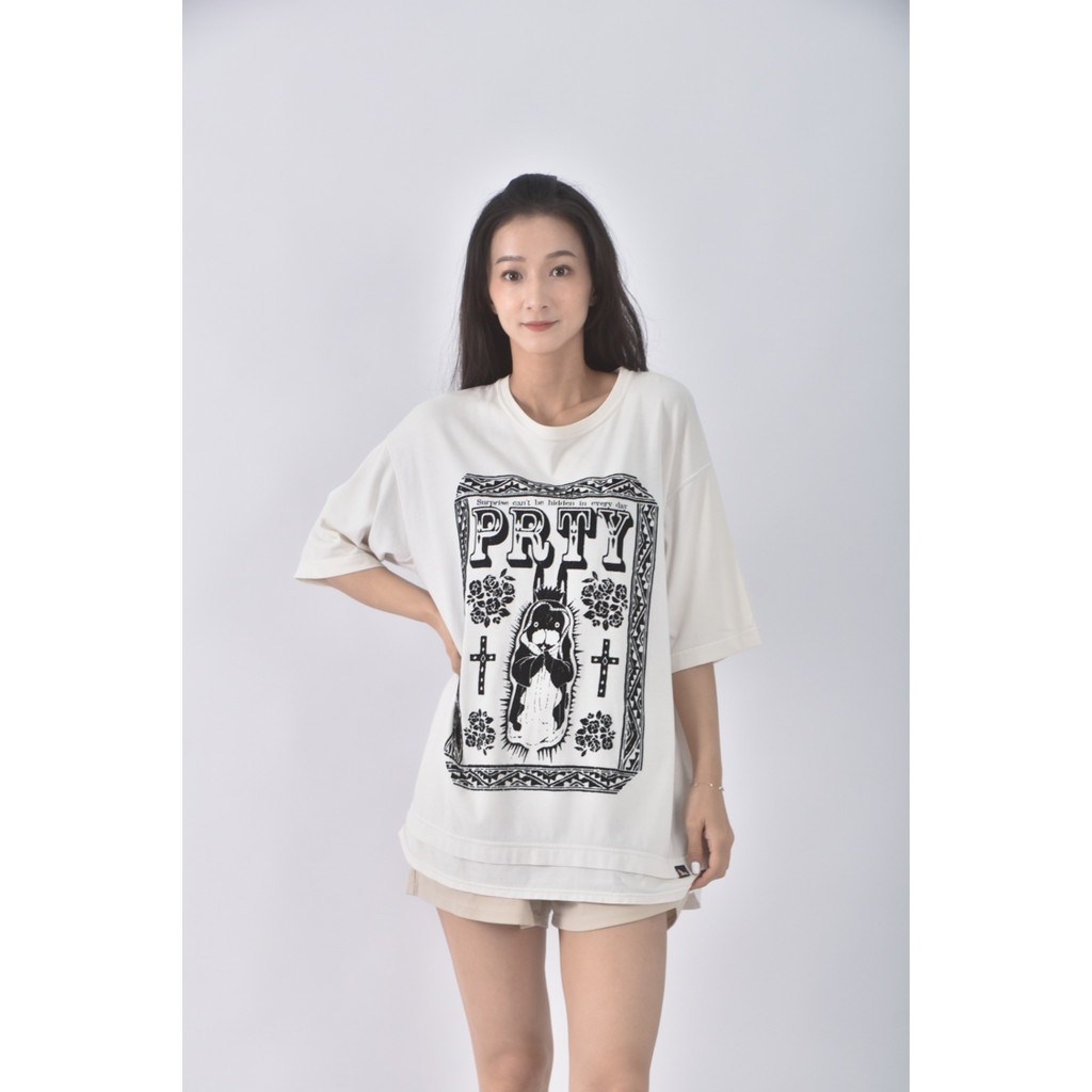 (M) scolar parity棉質純棉白色短袖上衣二手衣, , large