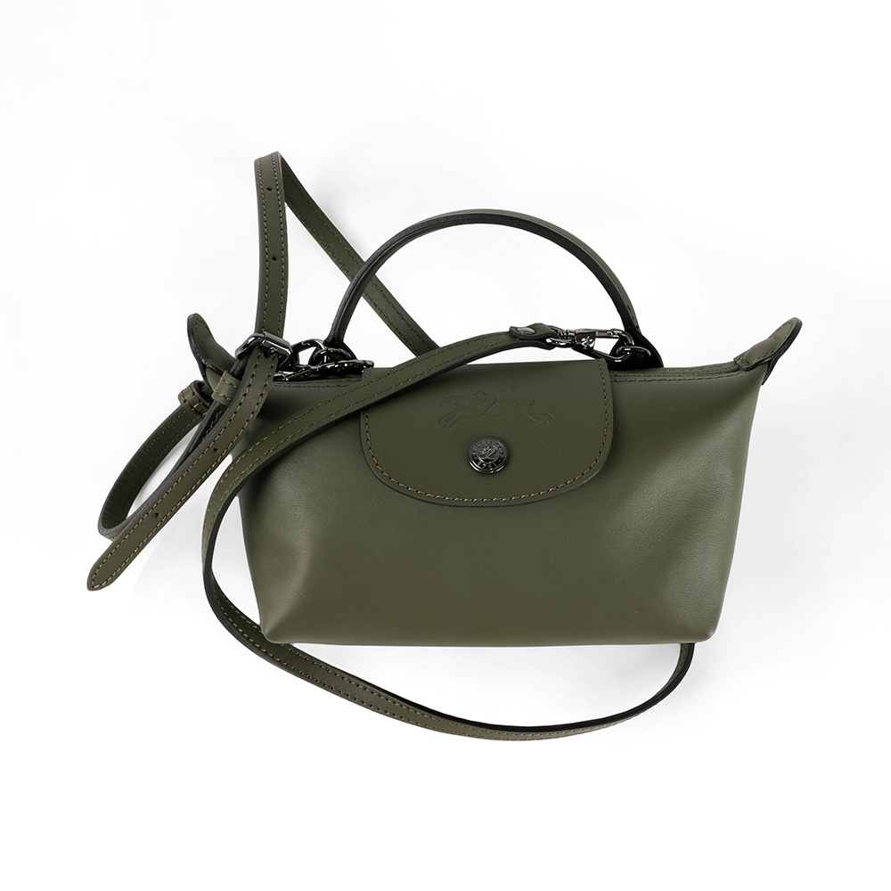 LONGCHAMP Le Pliage Xtra XS 小牛皮迷你二用包(冷杉綠色), , large