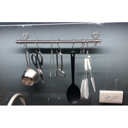 [熊好貼國際]毛巾架 75cm單桿(SGS認證不銹鋼) 凹凸紋路牆面可貼(一次貼) 無痕掛勾掛鉤 壁掛 舒適家, , large