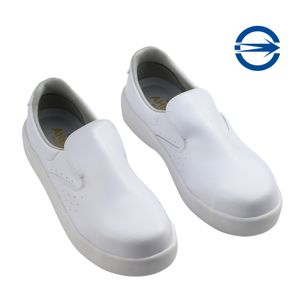 【AHbuffett防滑鞋】AH-12 #27.5 白 爵士鞋 EVA鞋底 寬楦 CNS20345 輕量 鋼頭鞋 防護鞋 防滑 工作鞋 止滑鞋 餐飲 餐廳外場, 白, large