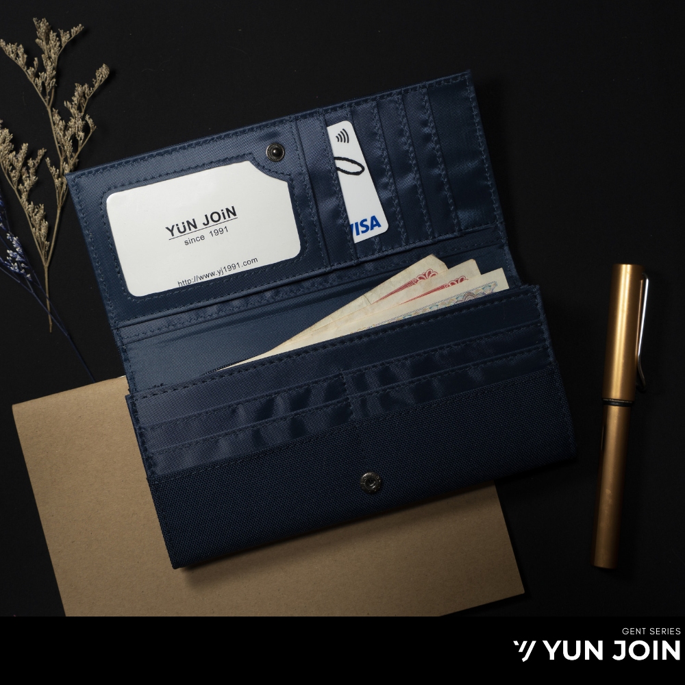 【YUN JOIN】GENT系列-前扣長夾-紳士藍 質感 紳士 錢包 皮夾 長夾 七夕 情人節 畢業 禮物, , large