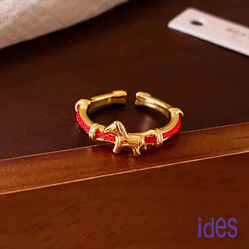 [ides愛蒂思] 輕珠寶時尚設計都會系列戒指/紅繩小馬-細版, , large