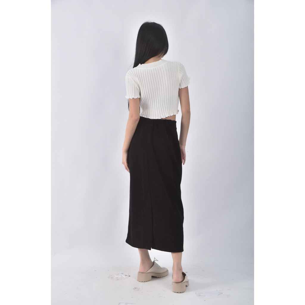 (M) refresh燈芯絨黑色長裙二手衣, , large