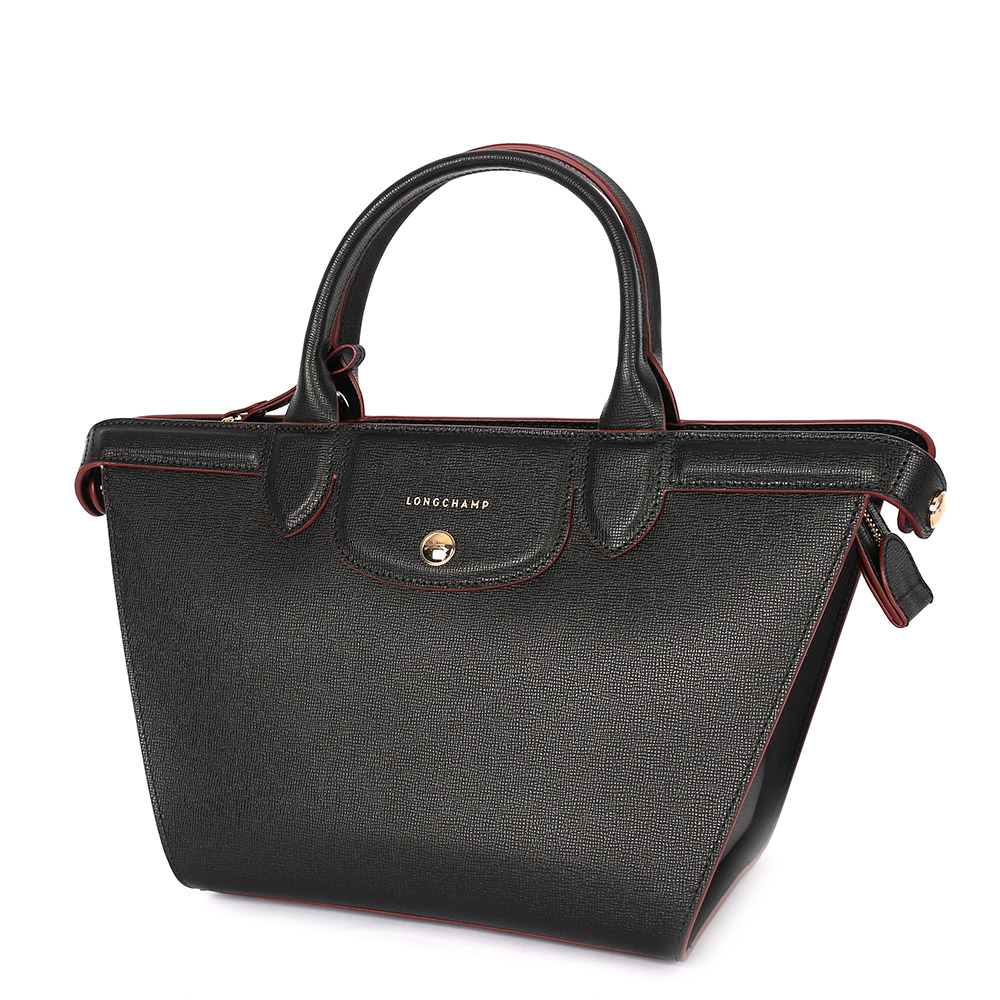 LONGCHAMP 硬殼牛皮水餃二用包/黑色, , large