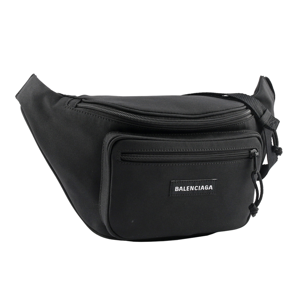 BALENCIAGA Explorer Logo尼龍腰包/胸口包/黑色, , large