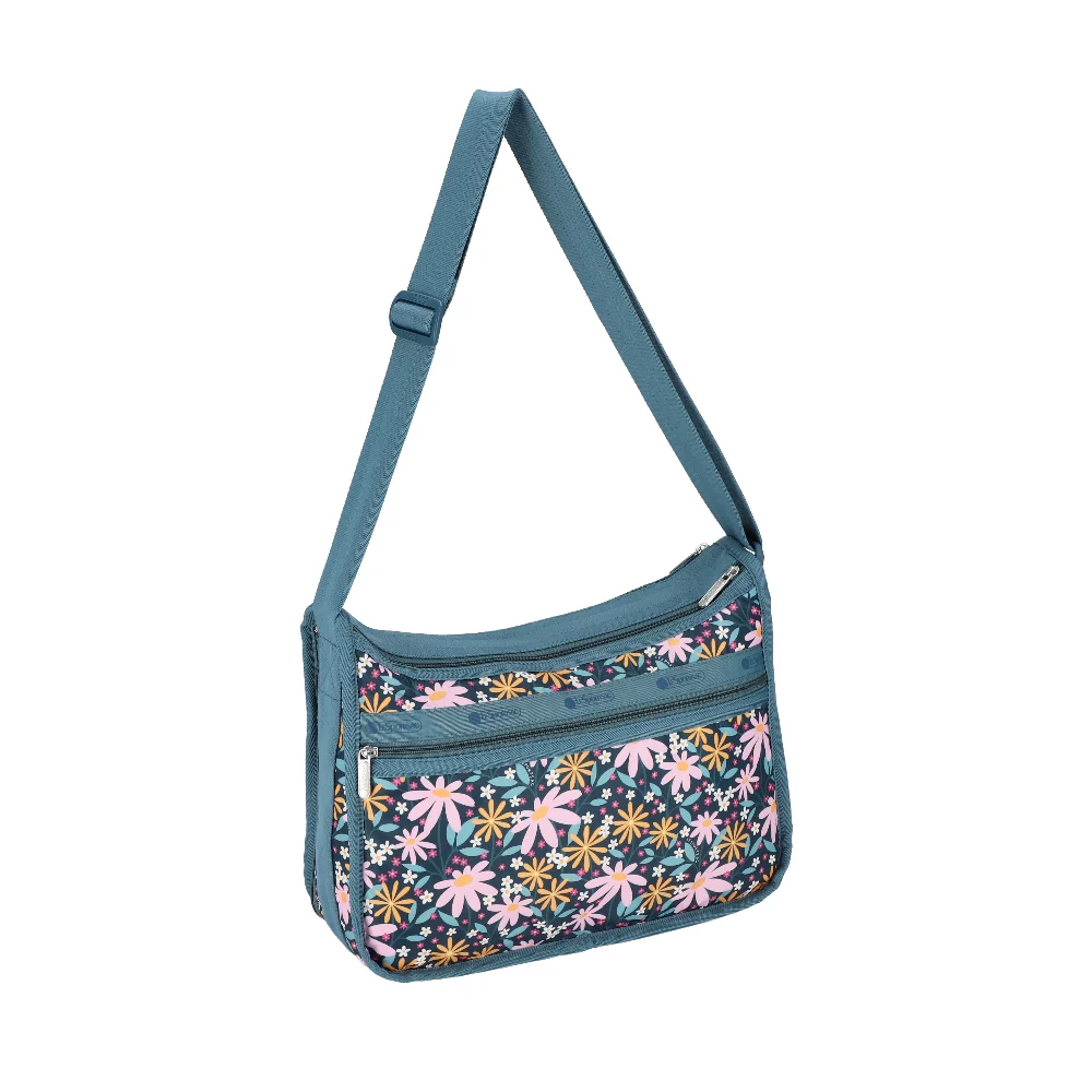 Lesportsac Deluxe Everyday Bag 經典奢華斜背包 側背包 通勤旅行包 女包(復古雛菊), , large