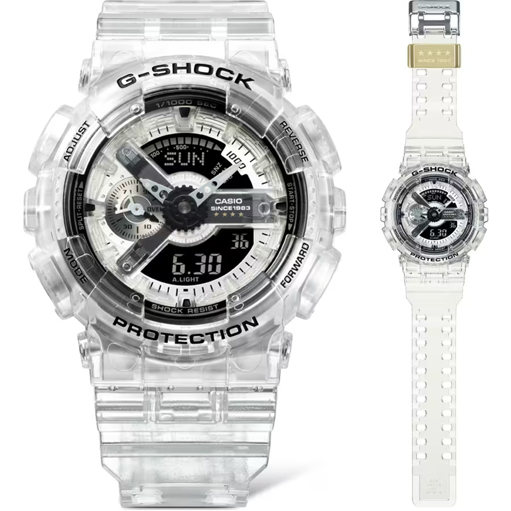 CASIO 卡西歐 G-SHOCK 40周年透明限量版透視機芯手錶 GA-114RX-7A, , large