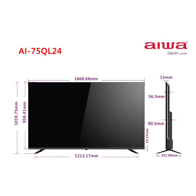 AIWA 愛華 75吋 4K QLED智慧型顯示器  AI-75QL25, , large