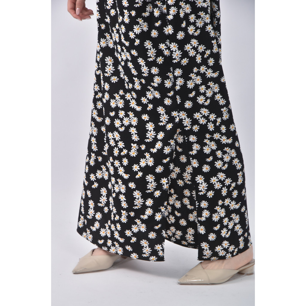 (L) 質感花花黑色長裙二手衣, , large