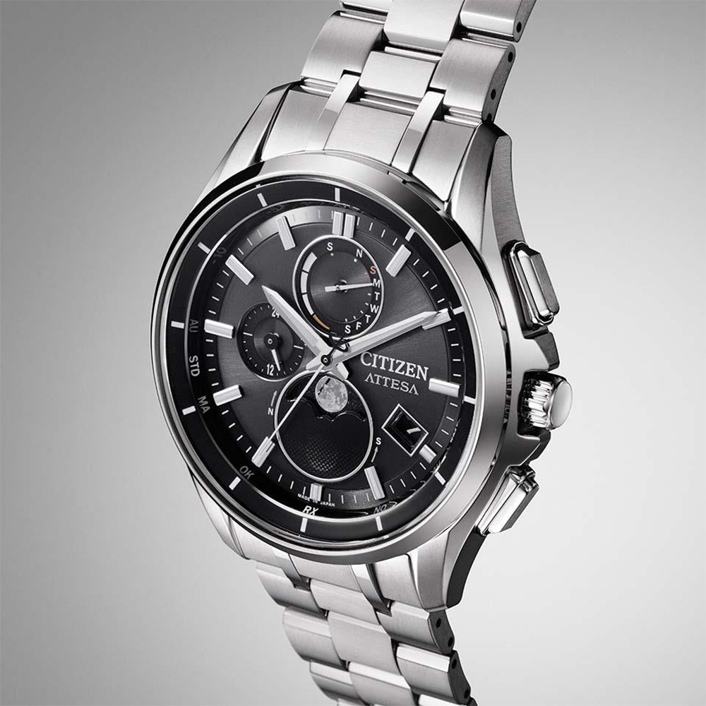 CITIZEN 星辰 月相 超級鈦 光動能電波萬年曆手錶 BY1001-66E, , large
