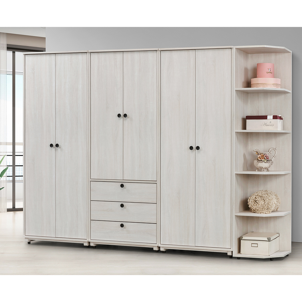 【唯熙傢俱】伊格鋼刷白2.5尺抽屜衣櫃, , large