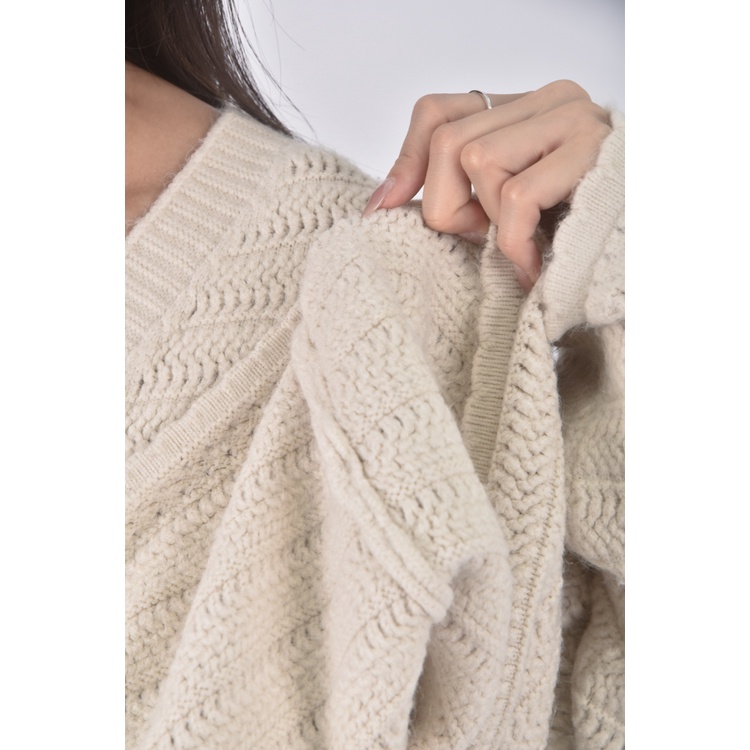 (F) 質感V領杏色外套二手衣, , large