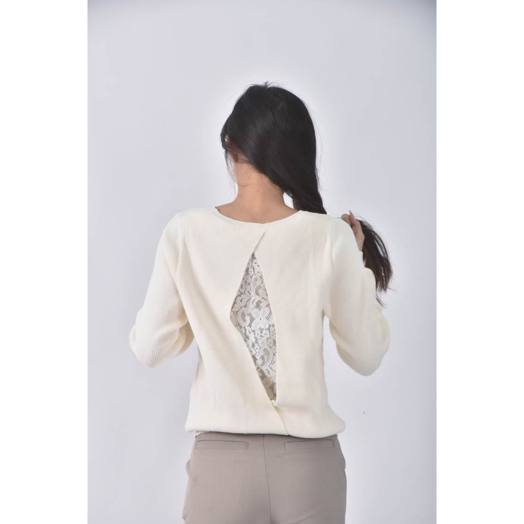 (S) apuweiser-riche棉質珠珠黃色長袖上衣二手衣, , large