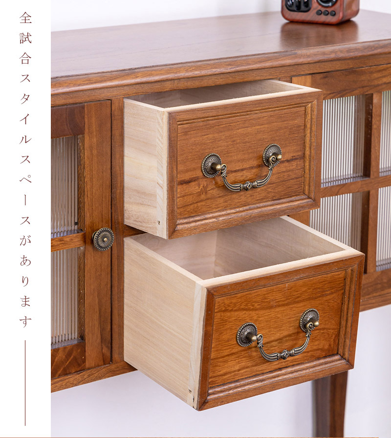 【Y HOUSE】Time Storage Cabinet Wooden Sideboard, Retro Storage Cabinet, Double Door Drawer Cabinet, Hallway Cabinet, Window Cabinet, Display Storage Cabinet, Multifunctional Storage Cabinet, , large