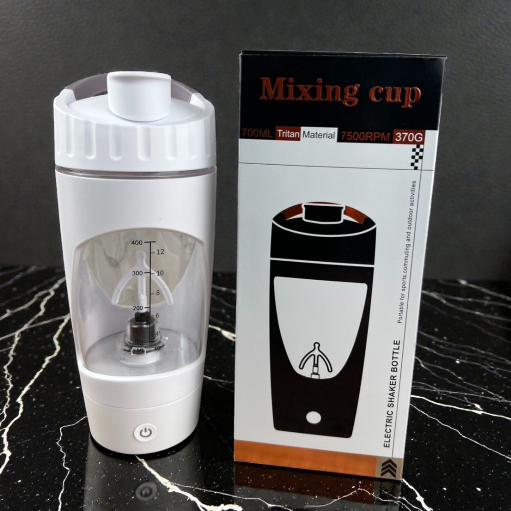 電動攪拌杯 700ml 【極限白】可拆底座 一鍵自動攪拌 防漏杯蓋 健身 辦公室 送禮 咖啡 隨行杯 攪拌杯 搖搖杯 蛋白粉 奶昔, , large