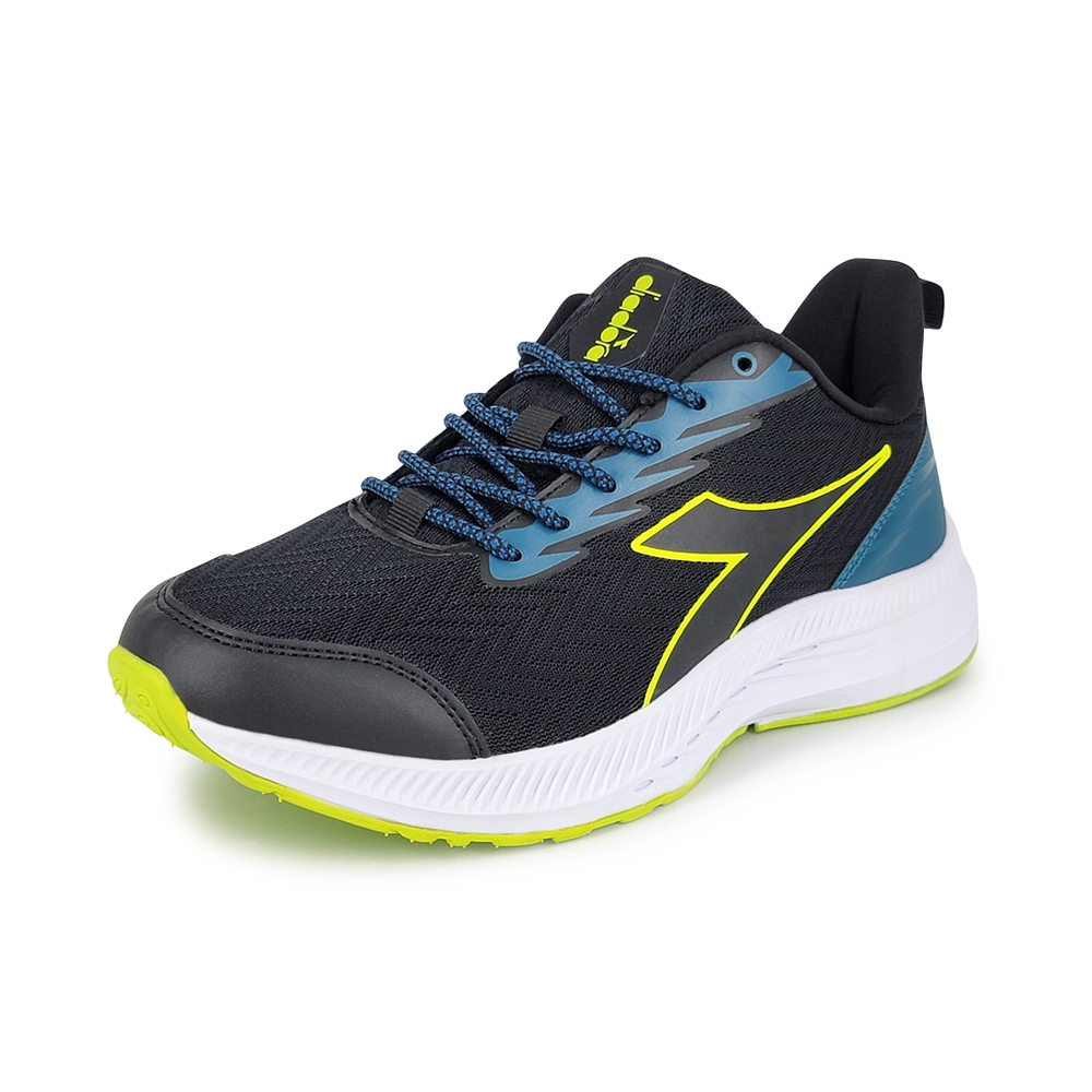 DIADORA迪亞多那 輕量專業慢跑鞋 男運動鞋 男鞋 撞色 透氣 保護後跟 穩定 支撐 吸震 減壓 耐磨 止滑 黑, 黑,27, large