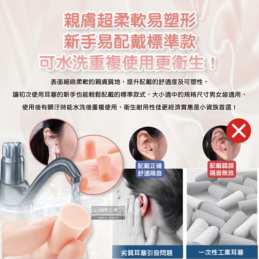 [日日好物]德國OHROPAX安耳悠-頂級柔軟泡棉慢回彈可水洗降噪隔音耳塞-SOFT膚色款5對/盒(SNR32dB降噪規格,歐盟認證,靜音舒適睡保護聽力), , large