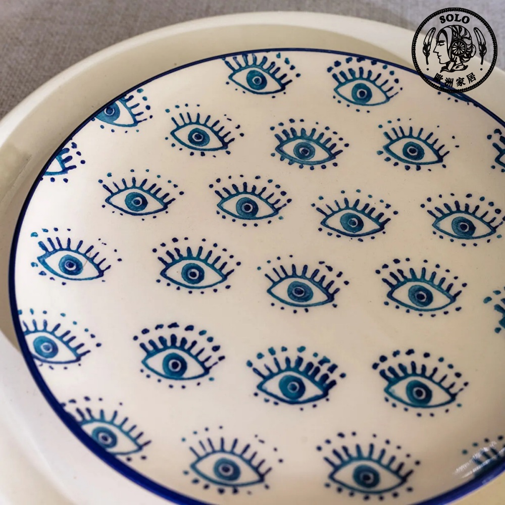 【SOLO Vintage】LCW Home 21cm Guardian Evil Eye Plate Made in Turkey, , large