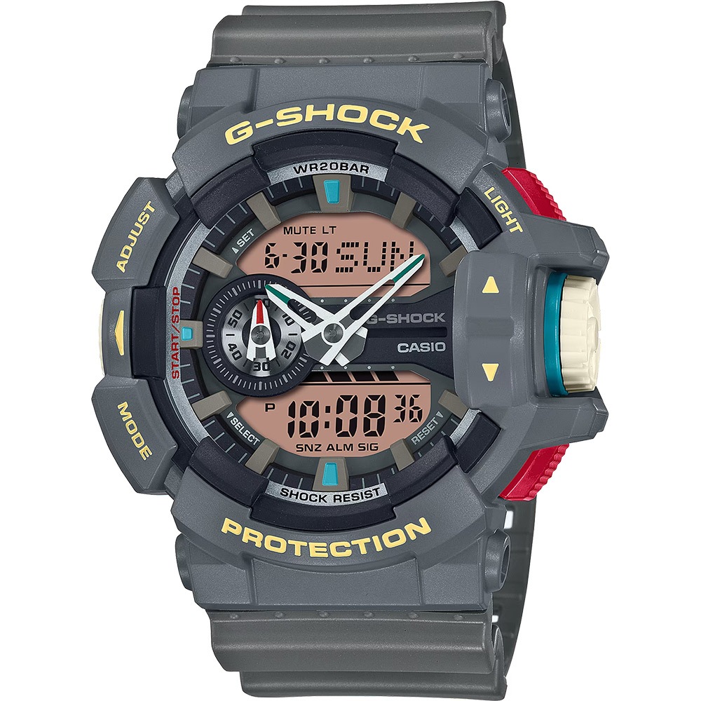 CASIO 卡西歐 G-SHOCK 復古色彩雙顯手錶 GA-400PC-8A, , large