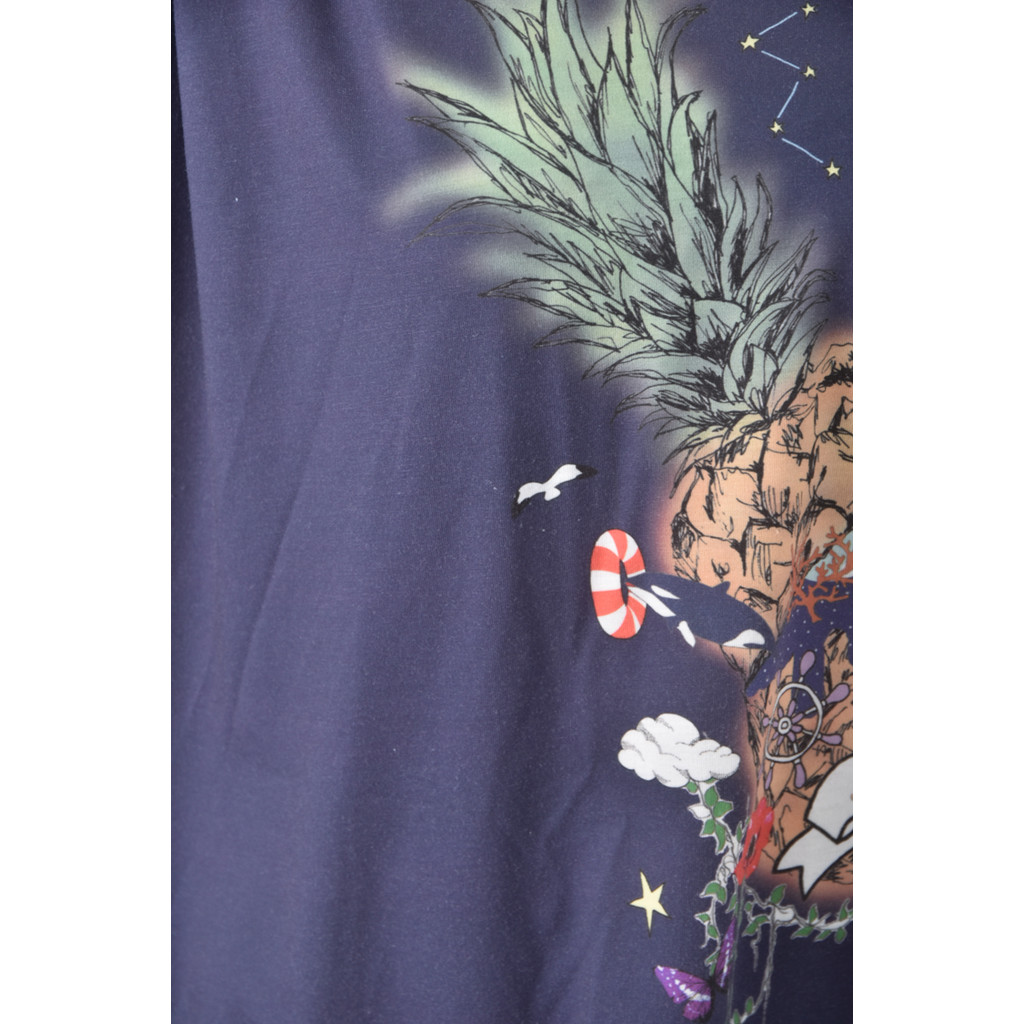 (M) scolar棉質連袖藍色短袖上衣二手衣, , large