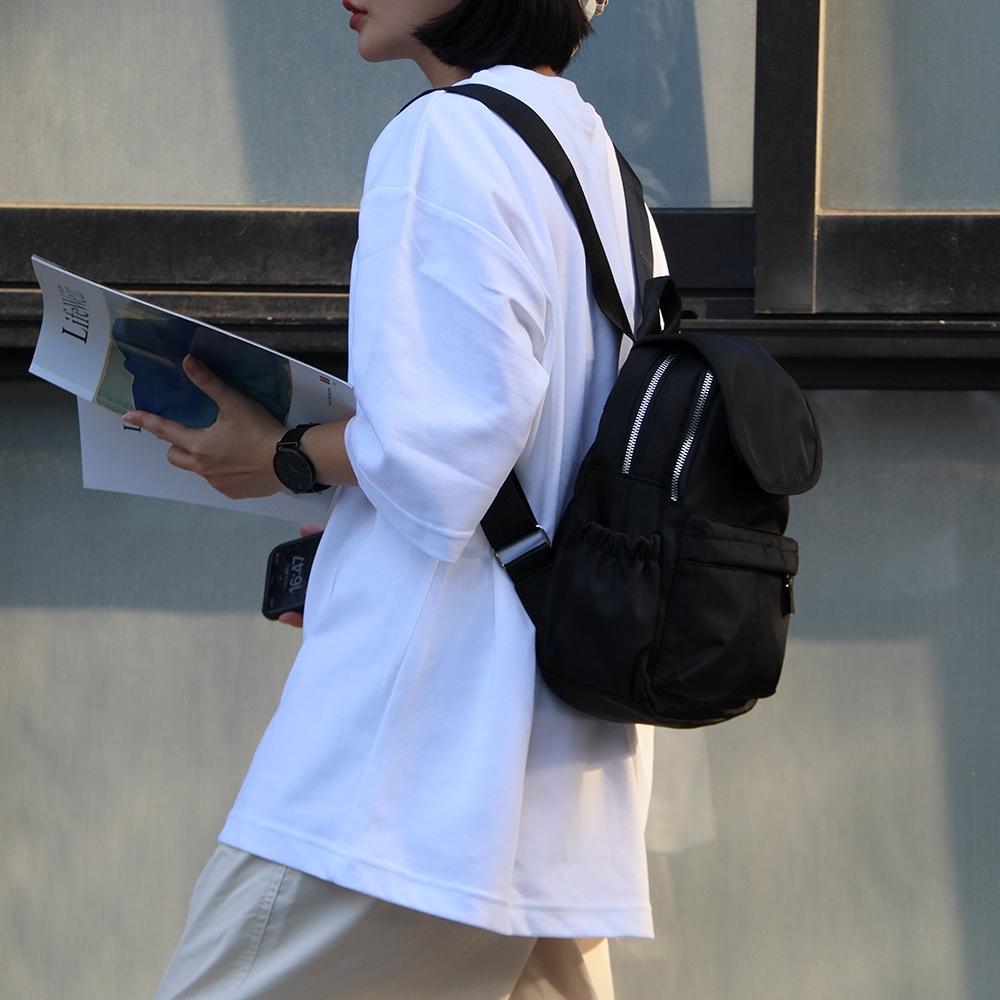 【YUN JOIN】輕巧休閒後背包-粉色 休閒背包 隨身包 通勤背包 畢業禮物 女包 全素面 磁吸, , large