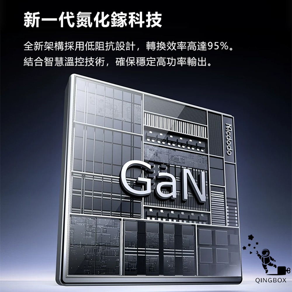 Mcdodo麥多多 LQ CH863 FreeGo Pro系列67W智能顯示雙拉伸縮線GaN快充充電器 美規, , large
