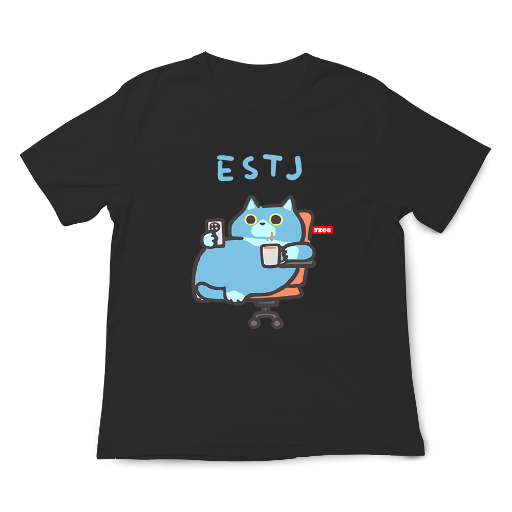 JZ TEE MBTI貓咪 ESTJ-總經理 印花短袖, , large