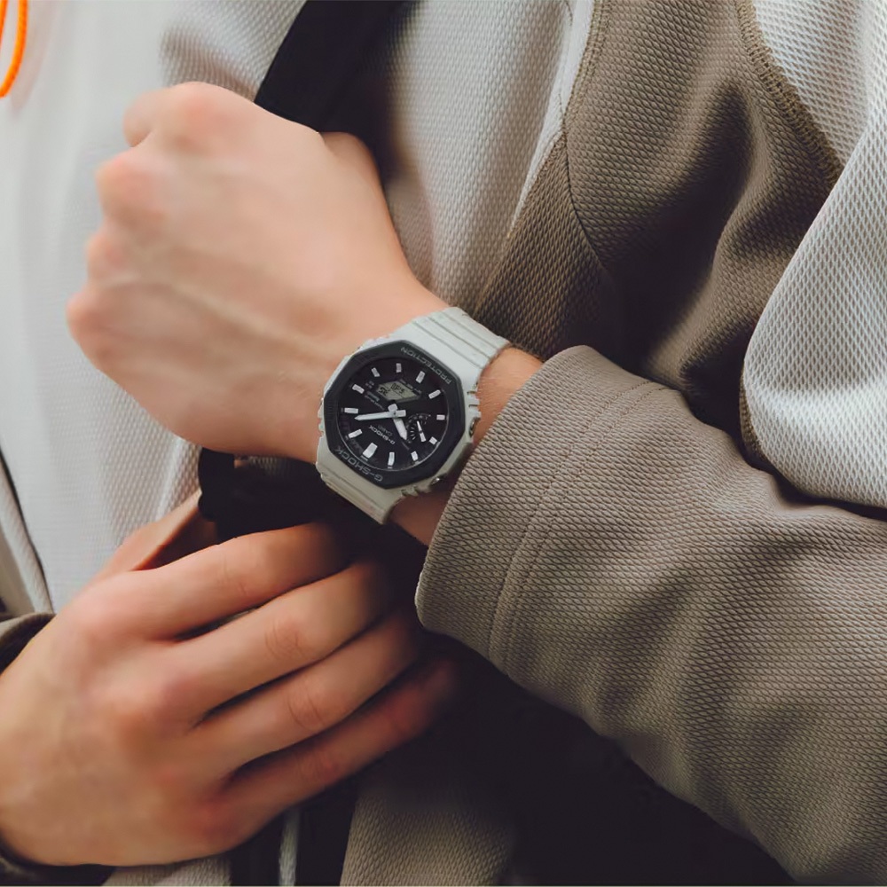 CASIO 卡西歐 G-SHOCK 運動風極簡八角 太陽能電力智慧藍牙手錶 GA-B2100LUU-5A, , large