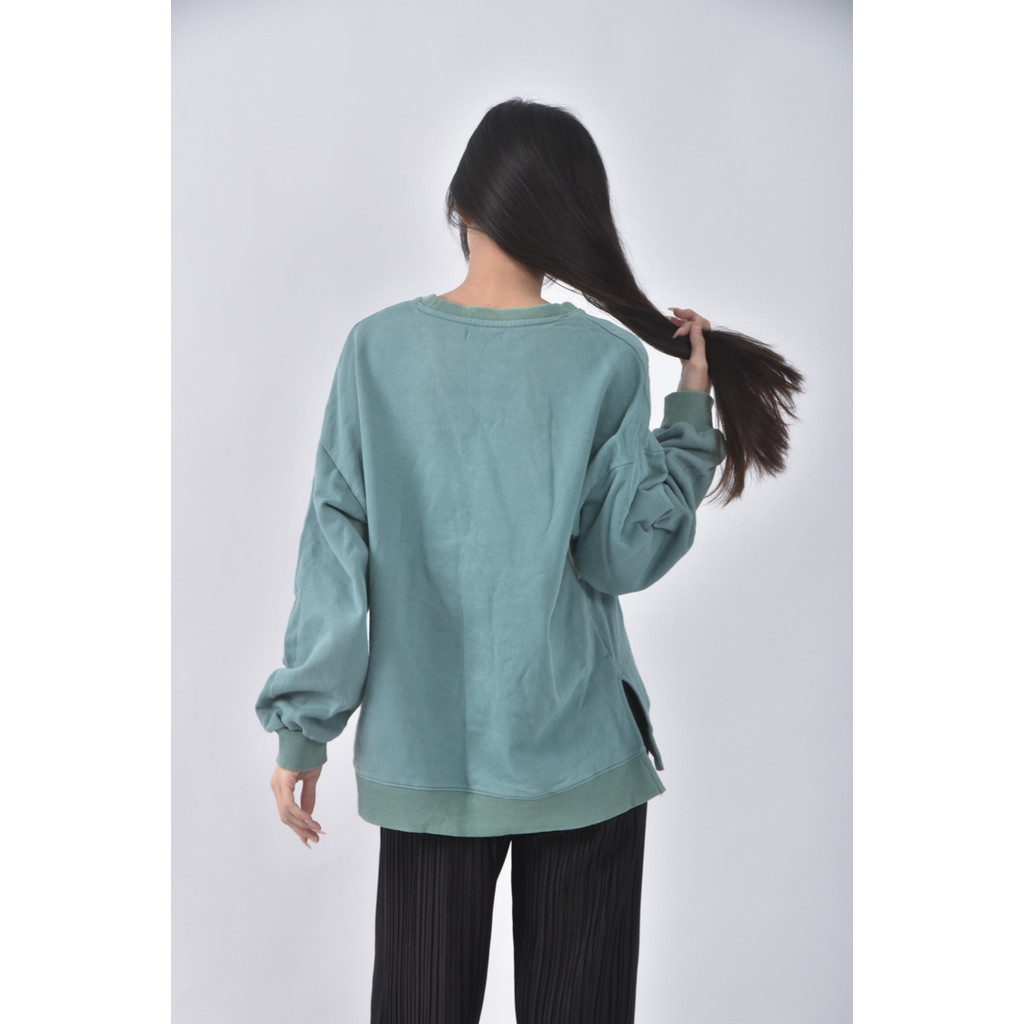(XL) whiiy落肩綠色長袖上衣二手衣, , large