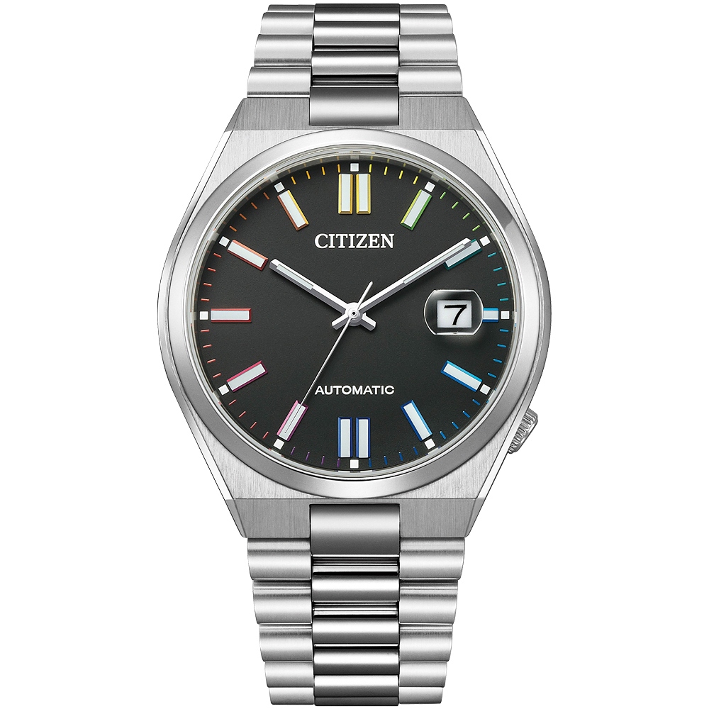 CITIZEN 星辰 TSUYOSA 七彩限定 情人節推薦款 青春撞色機械錶-耀石黑 NJ0151-53E, , large