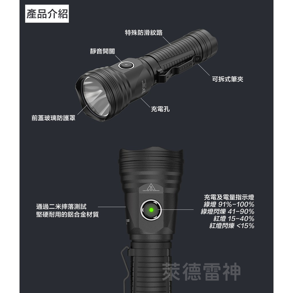【德國Ledlenser】副品牌 TFX Propus 3500 戰術型充電手電筒, , large