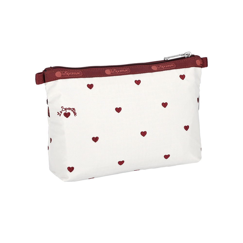 |快速出貨|Lesportsac Cosmetic Clutch 雙層拉鍊收納化妝包/ 莓果心刺繡, , large
