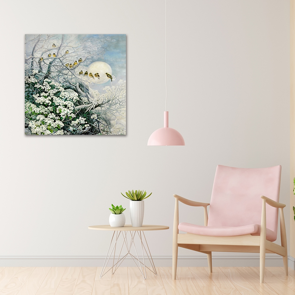 【御畫房】花好月圓 國家一級畫師手繪油畫80×80cm(VF-178), , large