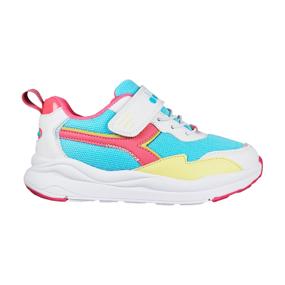 DIADORA迪亞多那 時尚兒童運動鞋 童運動鞋 童鞋 寬楦 透氣 保護後跟 吸震 減壓 健康鞋墊 止滑 黑藍 藍黃粉, , large