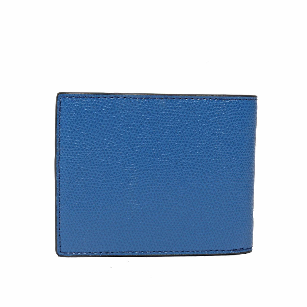 Michael Kors 防刮皮革拼色對開6卡短夾/藍/白/灰, , large