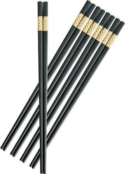 Aigabao gold square alloy chopsticks (5 pairs/set), , large