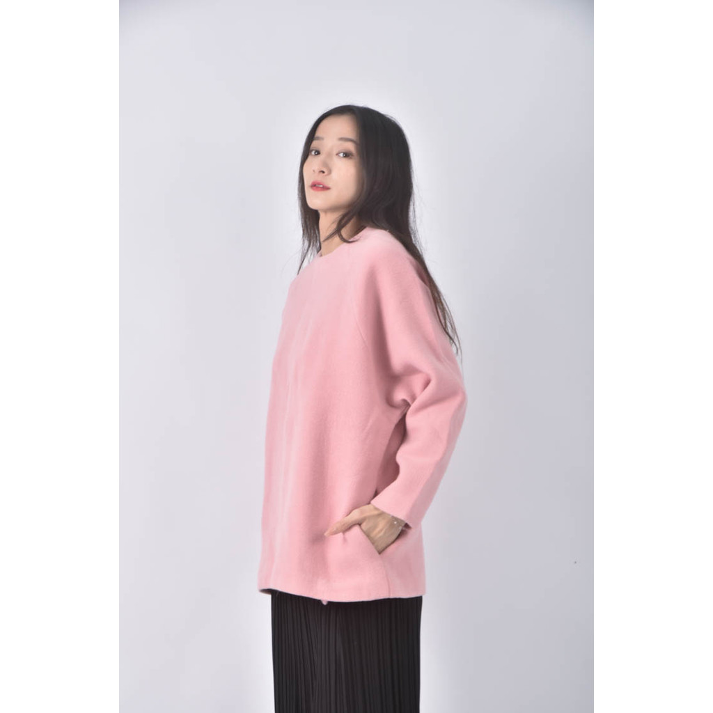 (XL) 後拉鍊粉色長袖上衣二手衣, , large