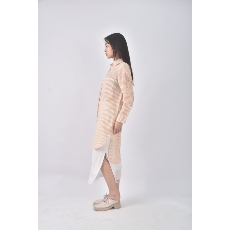 (M) pazzo質感棉質純棉黃色襯衫上衣二手衣, , large