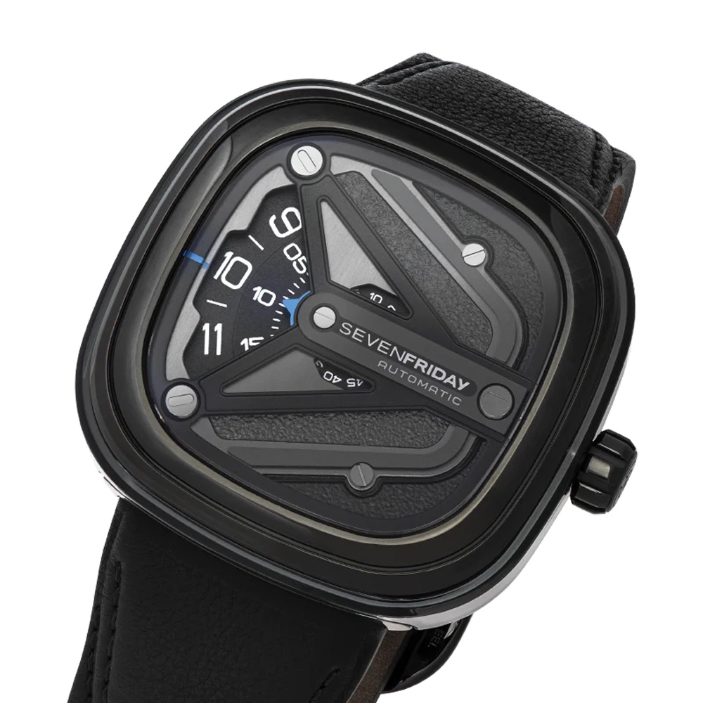 SEVENFRIDAY Spaceship 太空船 自動上鍊機械錶 送禮-黑/47x47.6mm  M3/07, , large