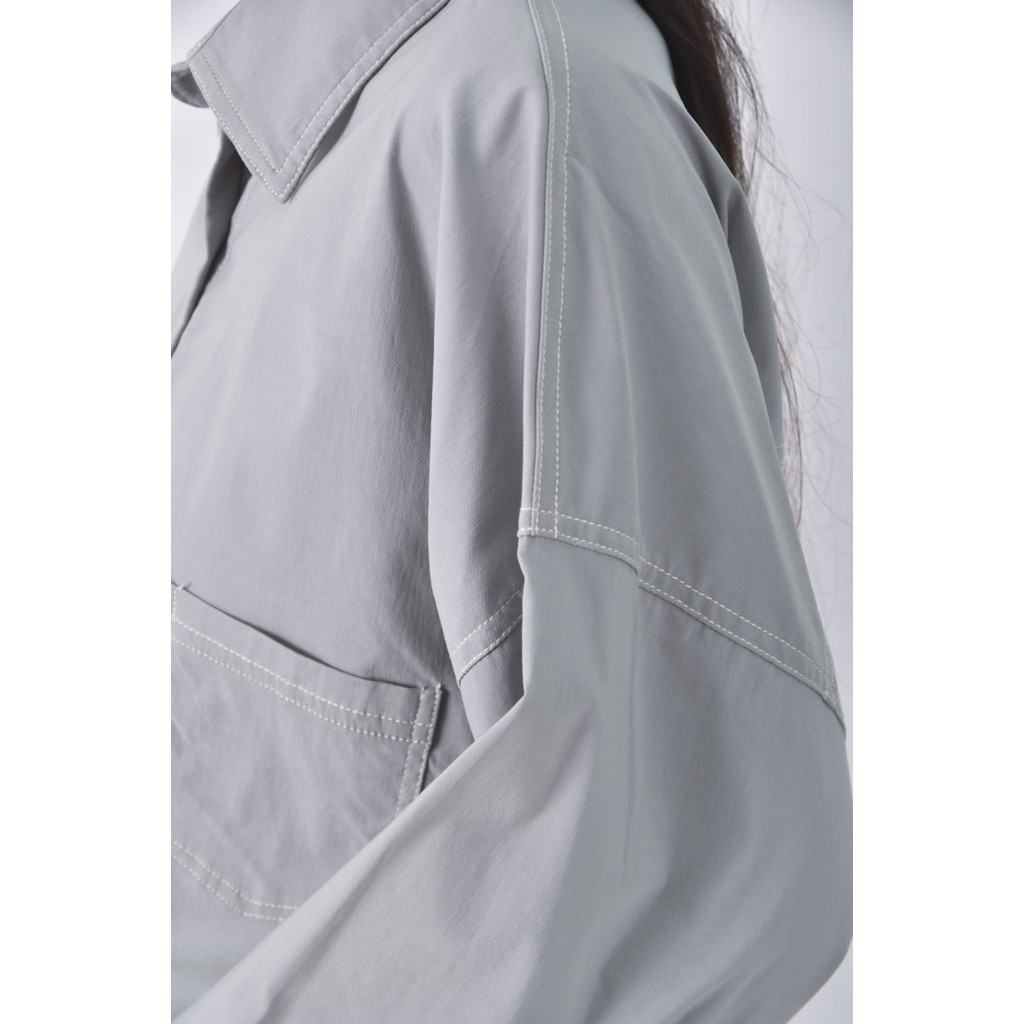 (XL) ystrive排扣灰色長袖上衣二手衣, , large