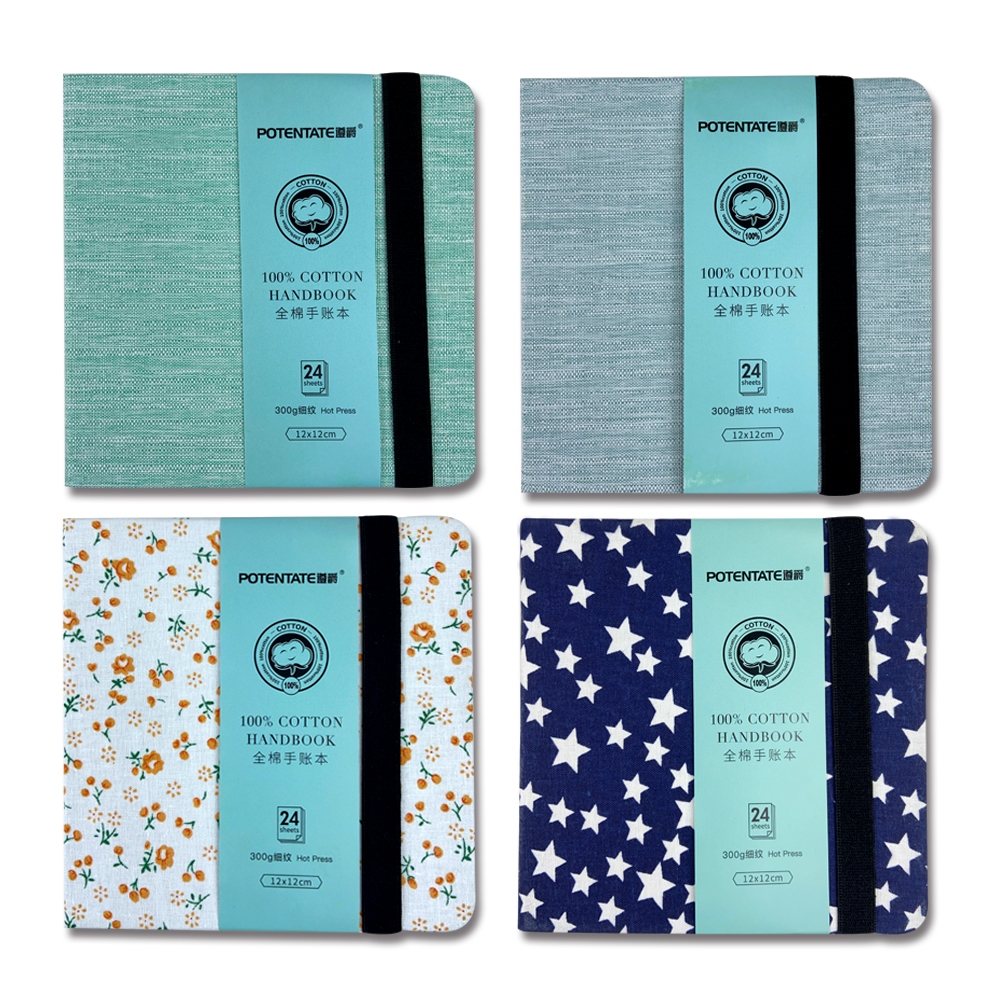 普思AP 【遵爵】全棉水彩手帳本120x120mm(細紋)小碎花Z4921562C