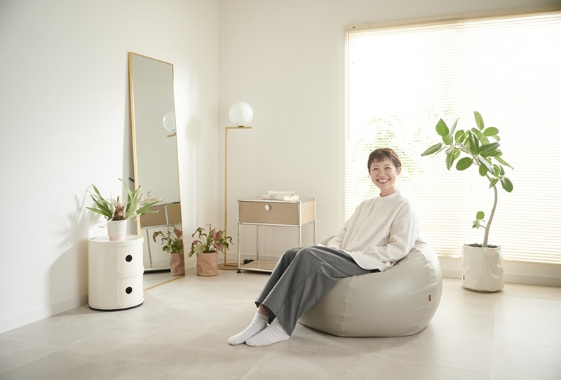 Egg Bean bag , 淺灰, large