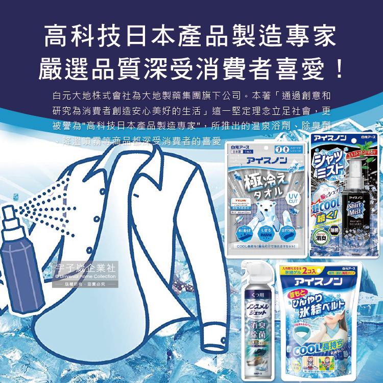 [日日好物]日本hakugen白元-夏日降溫衣物除臭涼感噴霧-酷涼薄荷100ml/黑瓶(露營,運動,單車,爬山,路跑,外送皆適用), , large