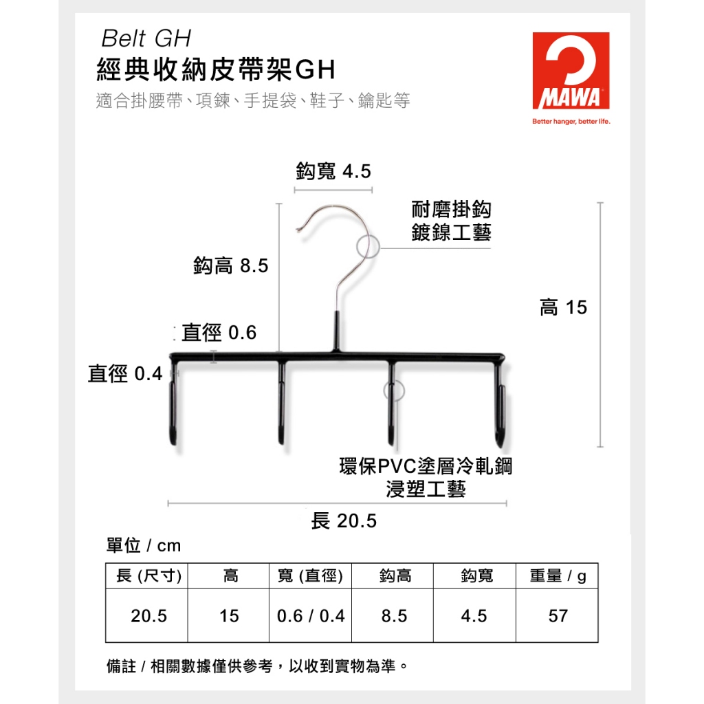 [German MAWA] German original imported fashion classic accessories rack 20.5cm (white/5 pieces) , , large